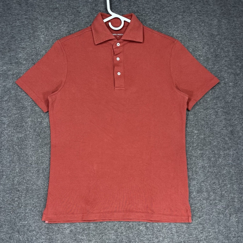 Spier & Mackay Polo Shirt Mens S Rust Spread collar Pique Short Sleeve Preppy